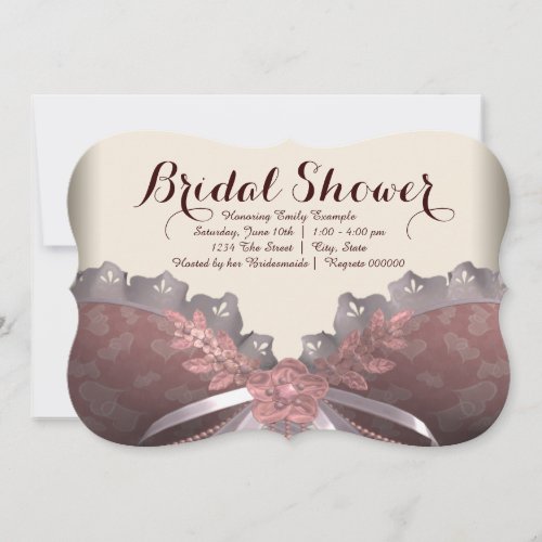Pink and Brown Corset Bridal Shower Invitation