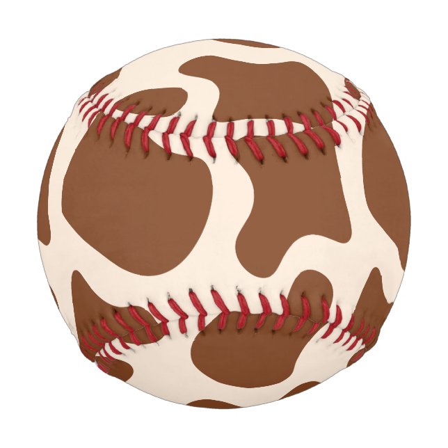Pink and Brown Cow Print Baseball (Front)
