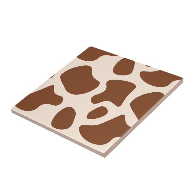Pink and Brown Cow Print Ceramic Tile (Side)