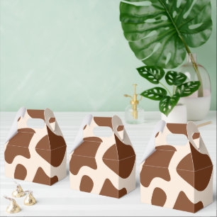 Pink and Brown Cow Print Favor Boxes