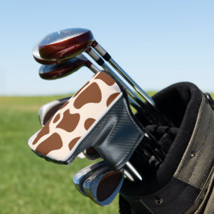 Pink and Brown Cow Print Golf Head Cover