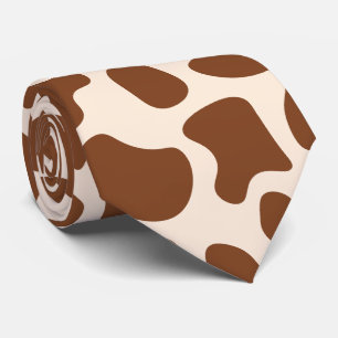 Pink and Brown Cow Print Neck Tie