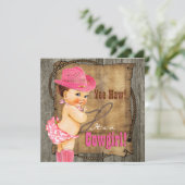 Pink and Brown Cowgirl Baby Shower Invitation | Zazzle