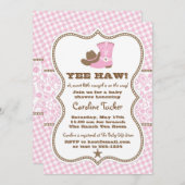 Pink and Brown Cowgirl Baby Shower Invitation (Front/Back)