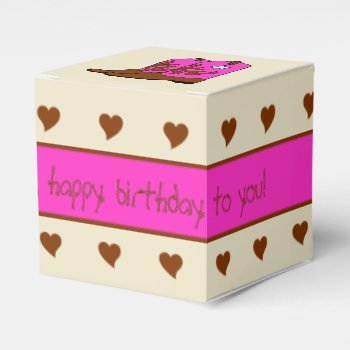 Pink And Brown Cowgirl Birthday Party Favor Box by PartyPrep at Zazzle