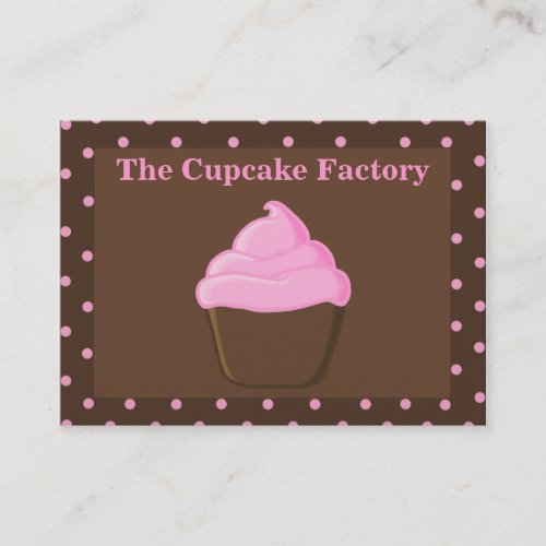 Pink and Brown Cupcake "chubby" Business Cards