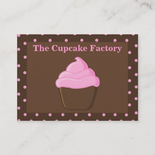 Customizable Pink and Brown Cupcake "chubby" Business Cards