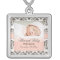 Pink and Brown Damask Baby Photo Necklace