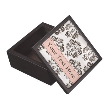 Pink And Brown Damask Gift Box by cutecustomgifts at Zazzle