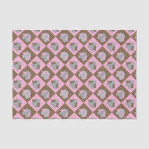 Pink and Brown Elephant Polka Dots Tissue Paper