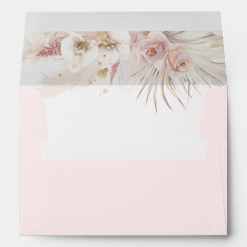 Pink and Brown Exotic Tropical Foliage Envelope