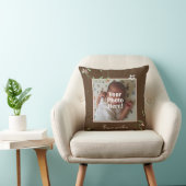 Pink and Brown Floral Custom Photo/Name Pillow (Chair)