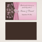 Pink and Brown Floral, Hearts Wedding Favor Tag (Front & Back)