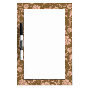 Pink and Brown Floral Pattern Dry-Erase Board