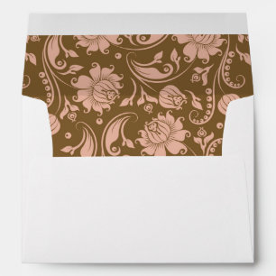 Pink and Brown Floral Pattern Envelope
