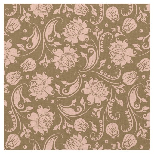 Pink and Brown Floral Pattern Fabric