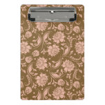 Pink and Brown Floral Pattern Mini Clipboard