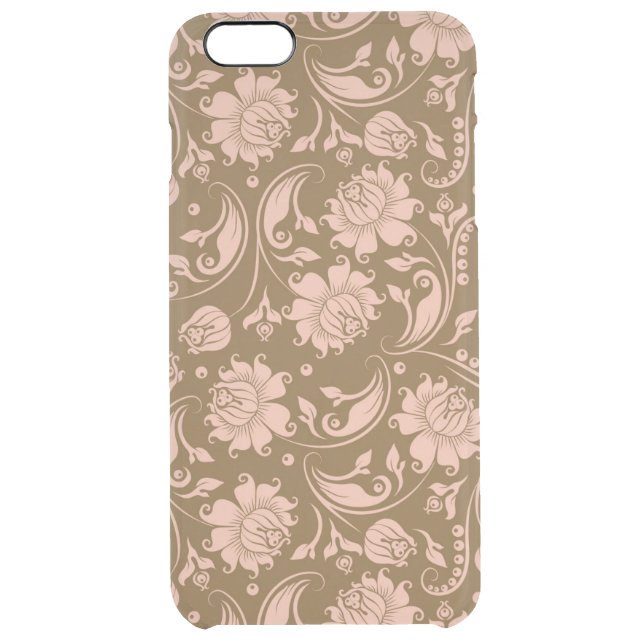 Pink and Brown Floral Pattern Uncommon iPhone Case (Back)