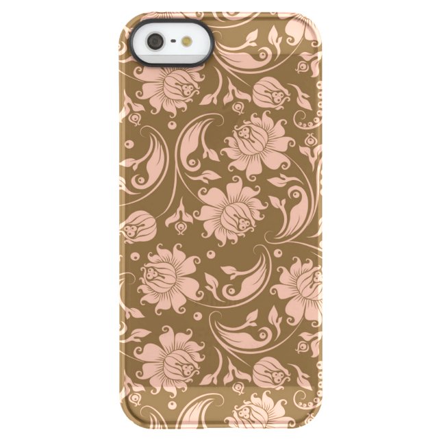 Pink and Brown Floral Pattern Uncommon iPhone Case (Back)