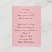 Pink and Brown Floral Reception Enclosure Card (Back)