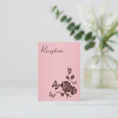 Pink and Brown Floral Reception Enclosure Card (Standing Front)