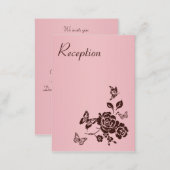 Pink and Brown Floral Reception Enclosure Card (Front/Back)