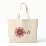 Pink and Brown Flower Bride Tshirts and Gifts Large Tote Bag