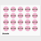 Pink and Brown Kanji Love 1.5" Round Sticker (Sheet)