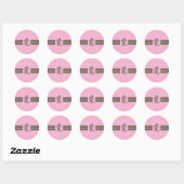 Pink and Brown Kanji Thank You 1.5" Round Sticker (Sheet)