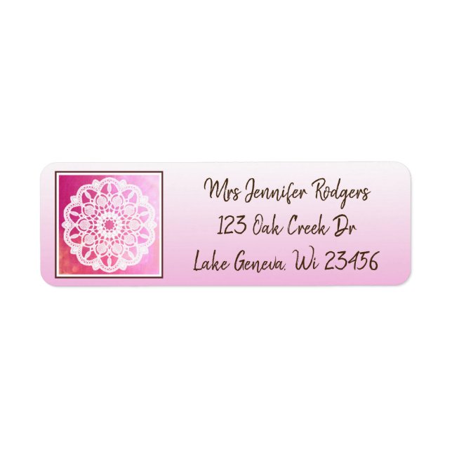 Pink and Brown Mandala Abstract Label (Front)