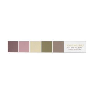 Pink and Brown Modern Color Blocks Wrap Around Label