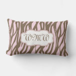 Pink and Brown Monogram Center Pillow