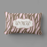 Pink and Brown Monogram Center Pillow