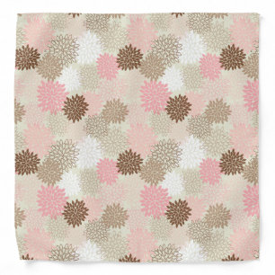 Pink And Brown Mum Pattern Bandana