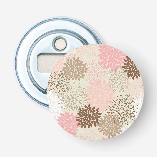 Pink And Brown Mum Pattern Bottle Opener (Front)