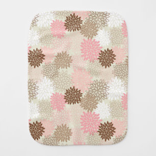 Pink And Brown Mum Pattern Burp Cloth