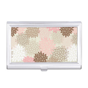 Pink And Brown Mum Pattern Case For Business Cards