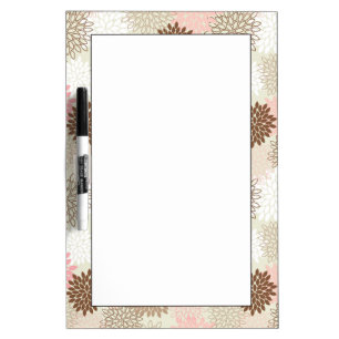 Pink And Brown Mum Pattern Dry-Erase Board