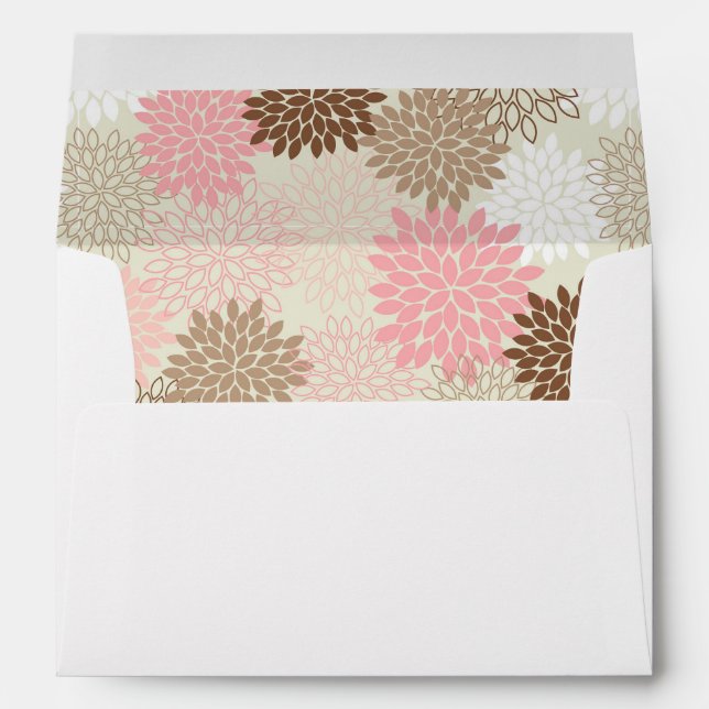 Pink And Brown Mum Pattern Envelope (Back (Bottom))