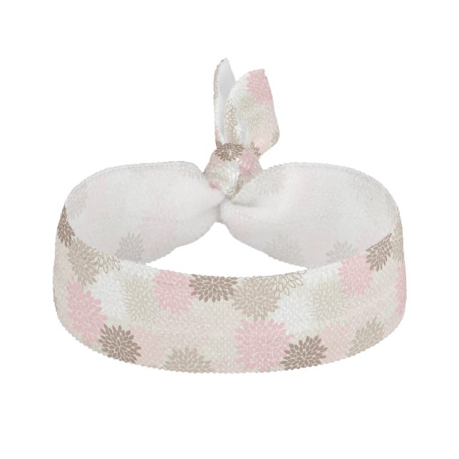 Pink And Brown Mum Pattern Hair Tie (Front)