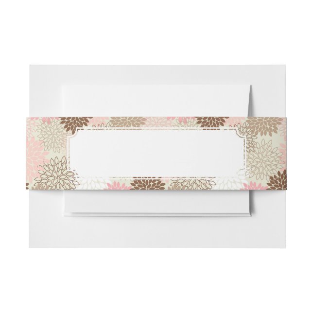 Pink And Brown Mum Pattern Invitation Belly Band (Front Example)
