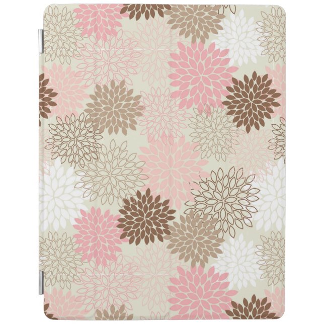 Pink And Brown Mum Pattern iPad Smart Cover (Front)
