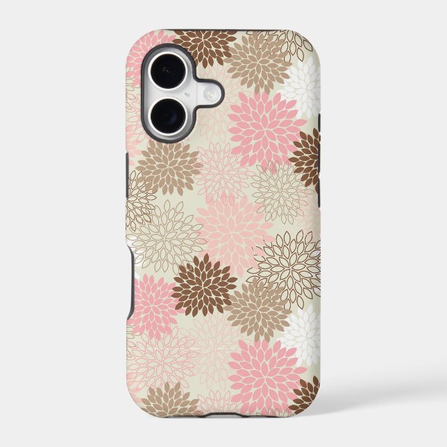 Pink And Brown Mum Pattern Iphone Case (Back)