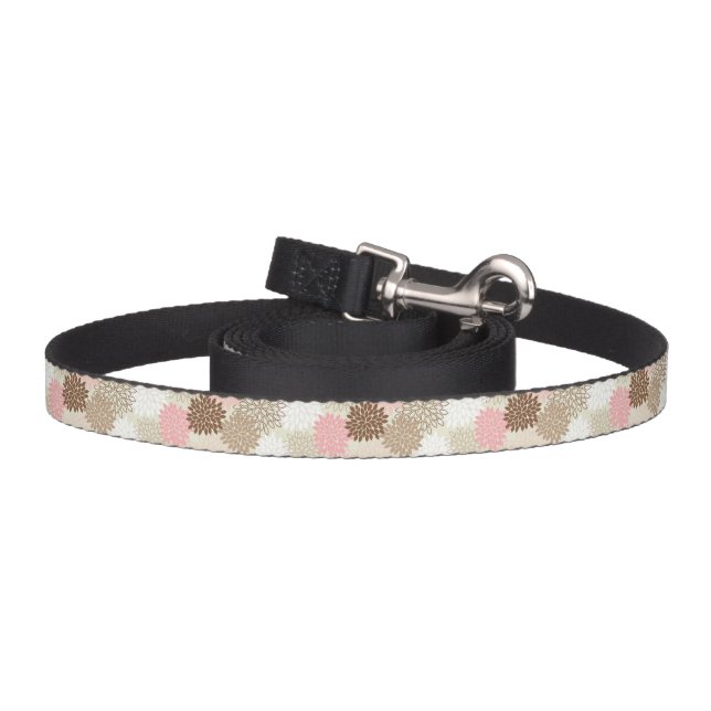Pink And Brown Mum Pattern Pet Leash (Hook)