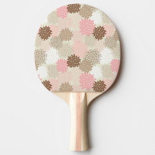 Pink And Brown Mum Pattern Ping-Pong Paddle