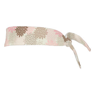 Pink And Brown Mum Pattern Tie Headband