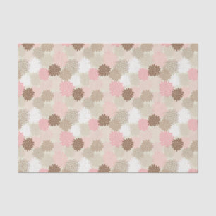 Pink And Brown Mum Pattern Tissue Paper