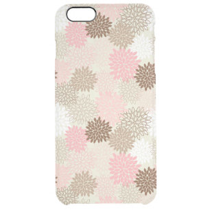 Pink And Brown Mum Pattern Clear iPhone 6 Plus Case