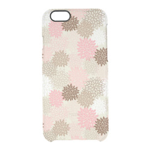Pink And Brown Mum Pattern Clear iPhone 6/6S Case
