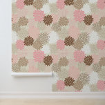 Pink And Brown Mum Pattern Wallpaper